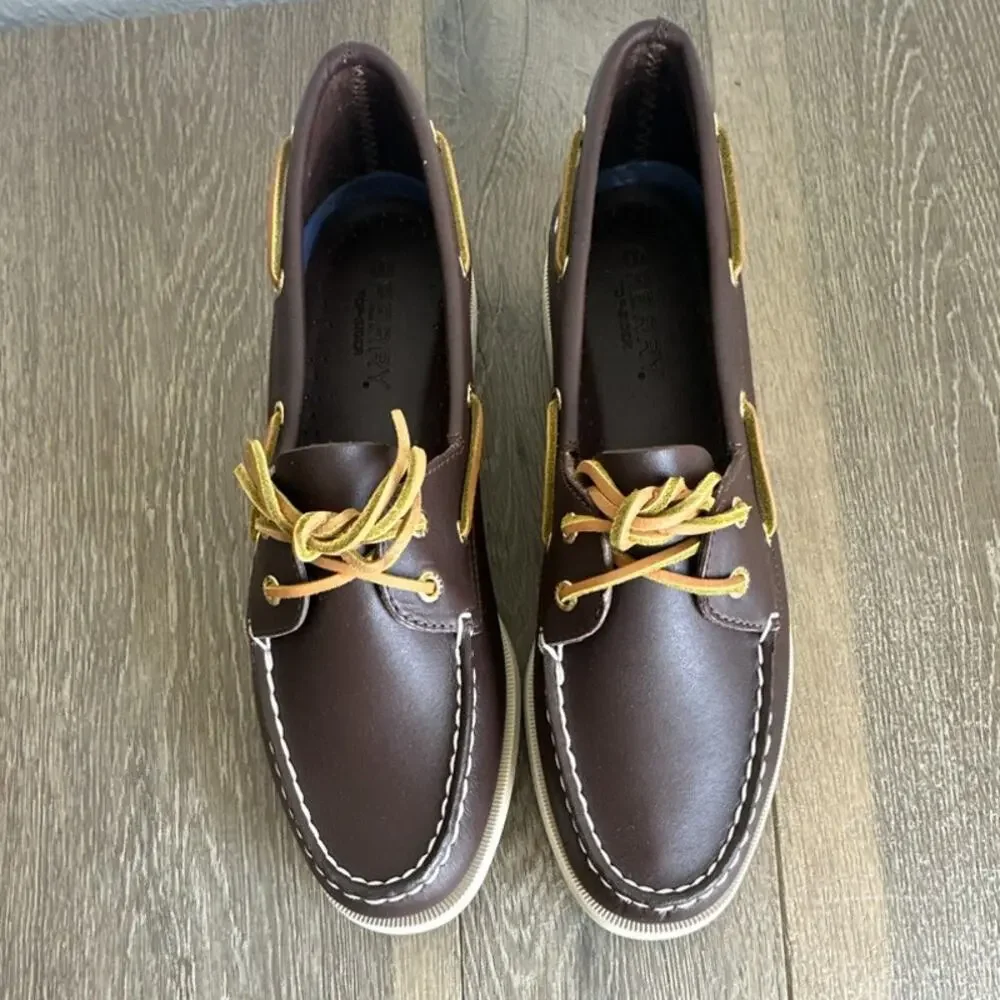 Sperry Authentic Original Boat Shoes Brown Leather Women's size 10 New